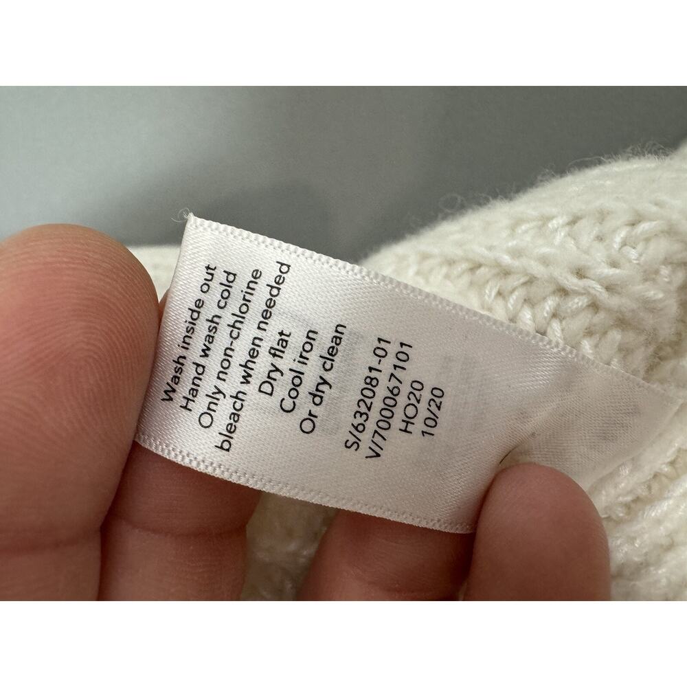 Athleta Sweater Oversized Wool Relaxed Chunky Knit Ivory $149 - Picture 5 of 11